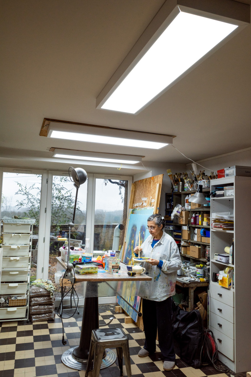 In my studio, with my great daylight lamp