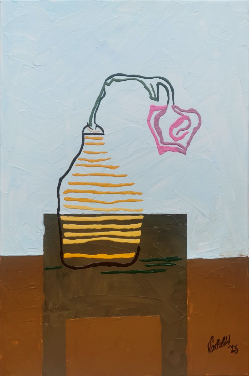 XXIX 2 - Tulip in a yellow-striped vase