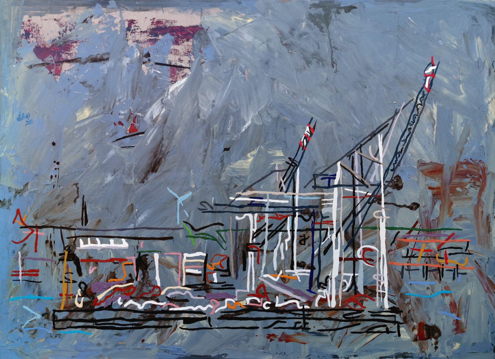 XXV 16 - View of the TollerOrt container terminal in Hamburg