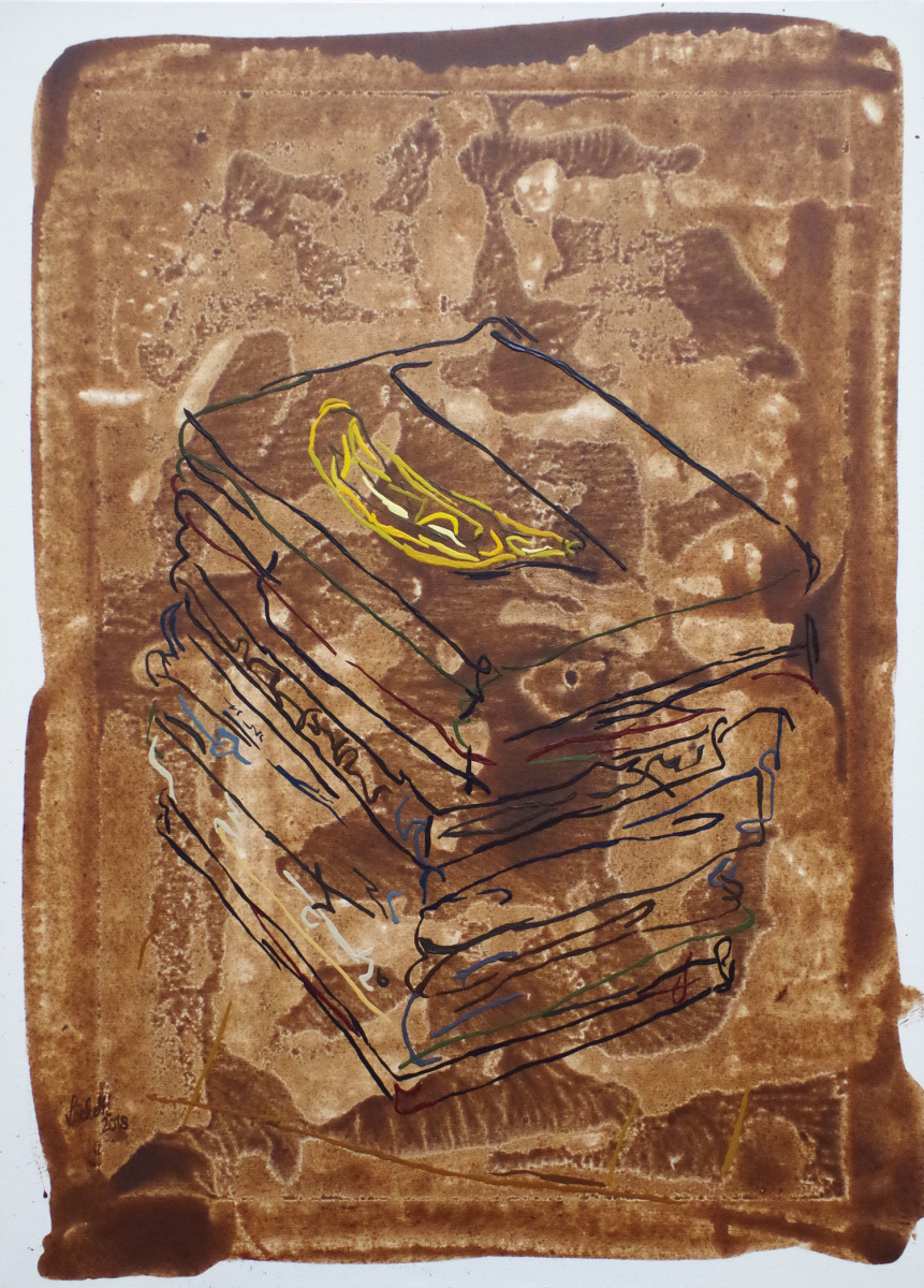 XVII 6 - Resting Banana on a Nervous Stack of Books