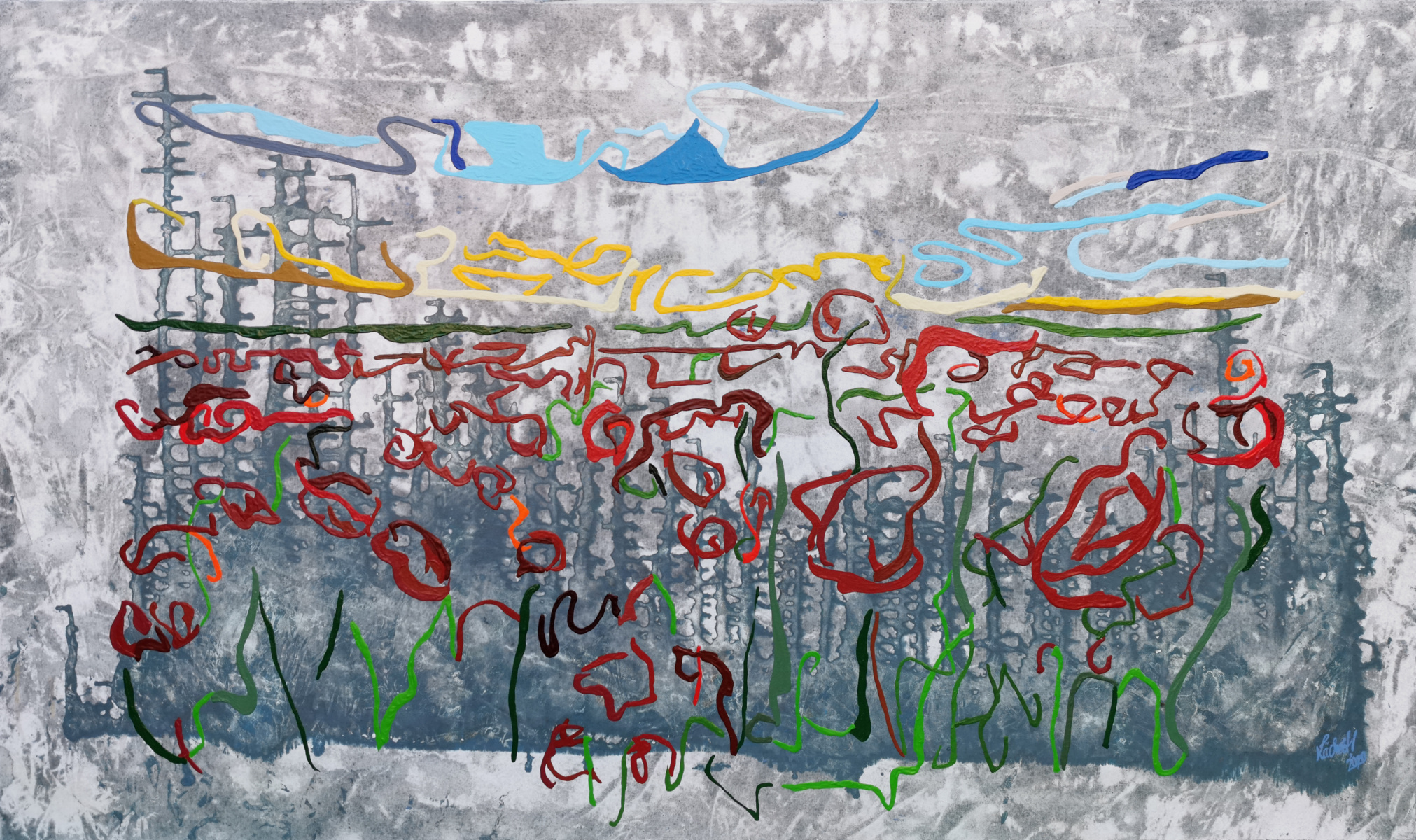 XIV 44 - Movement. Poppy field at sunset.