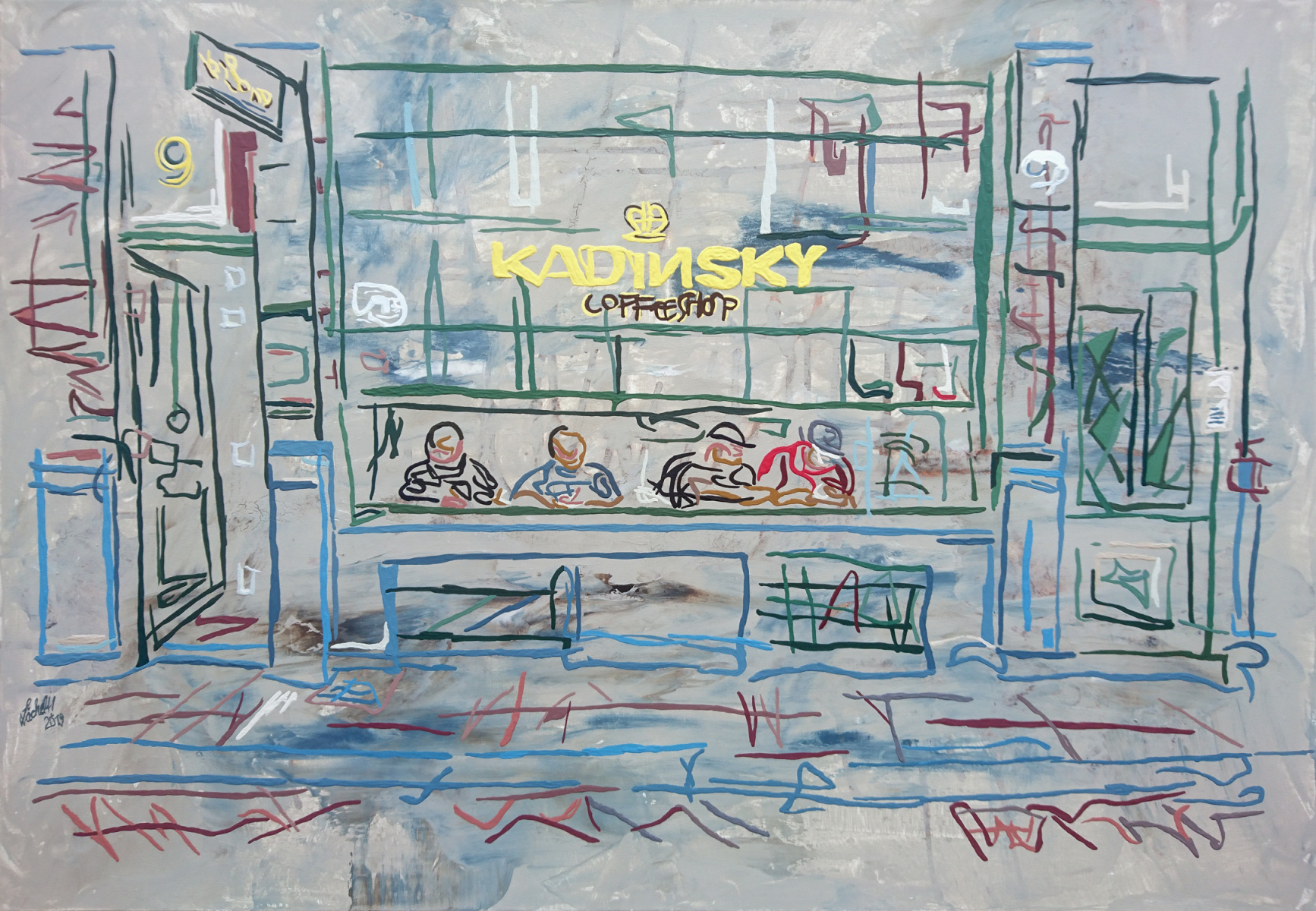 XXV 10 - View of the Kadinsky Coffeeshop at Rosmarijnsteeg in Amsterdam