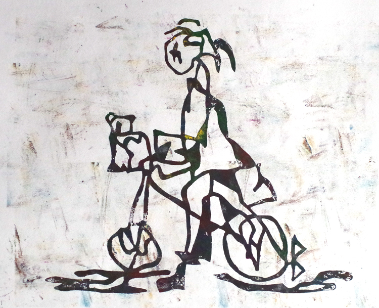 XX 43 - Little girl on a wheel with Teddy (II)