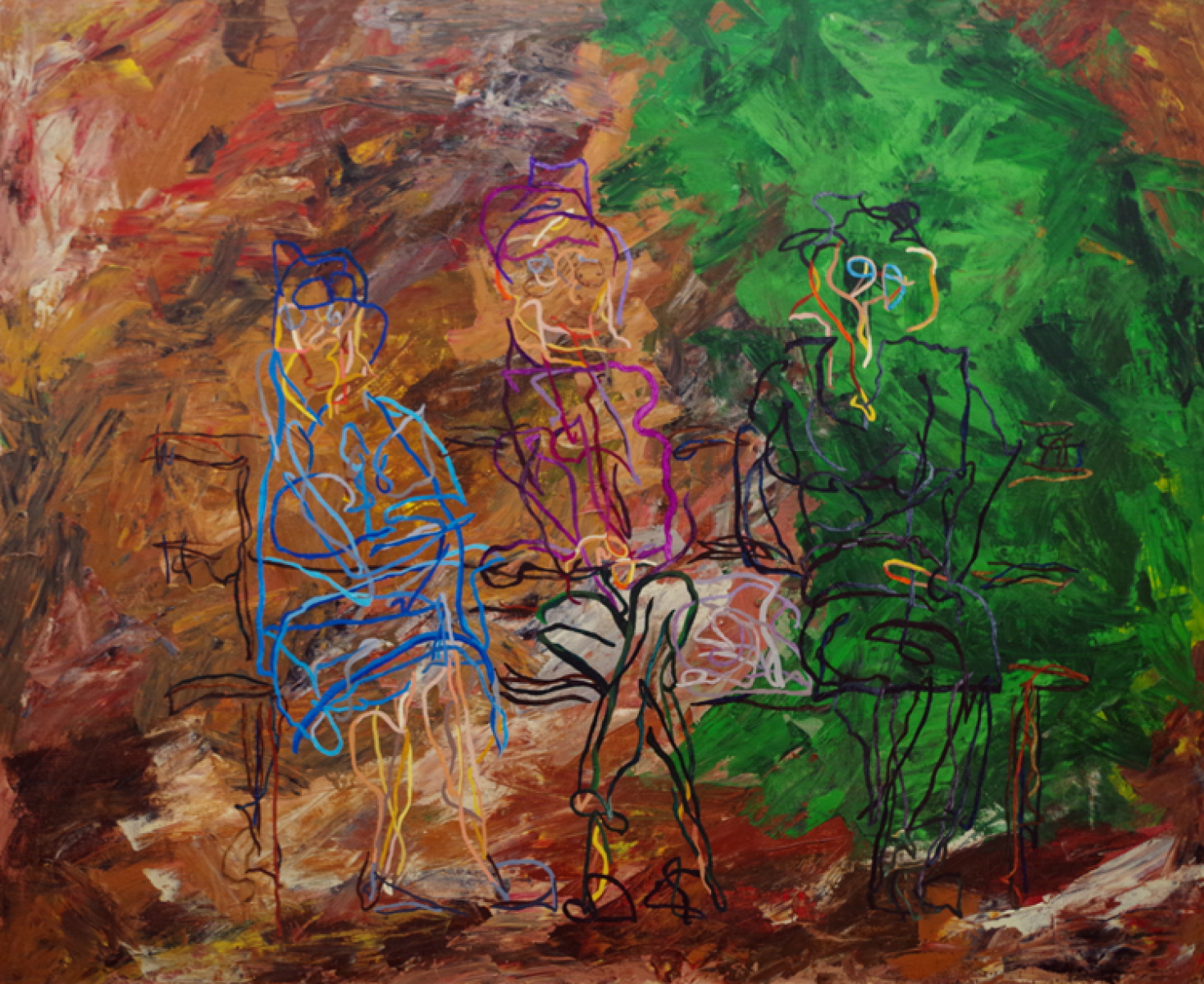 XIX 16 - Three old ladies sitting on a bench