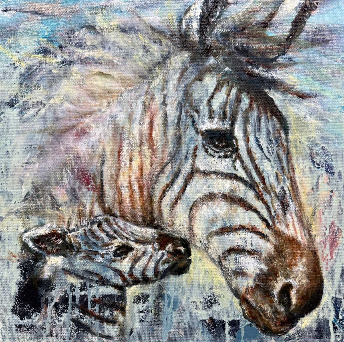 Zebra mother and child