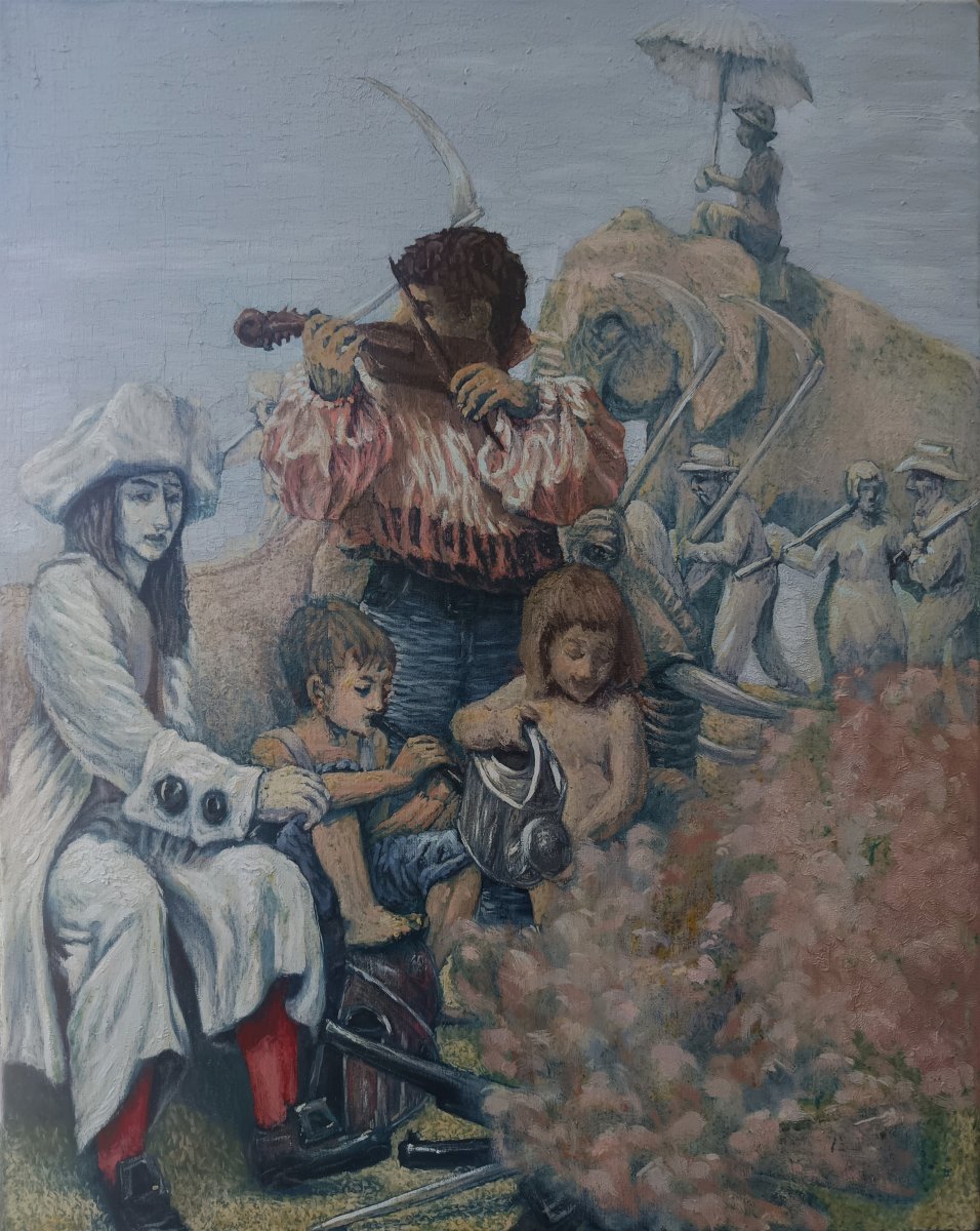 working on a country lane