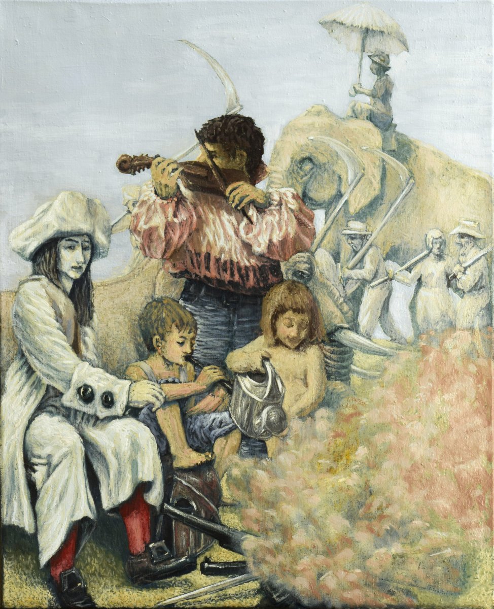 working on a country lane