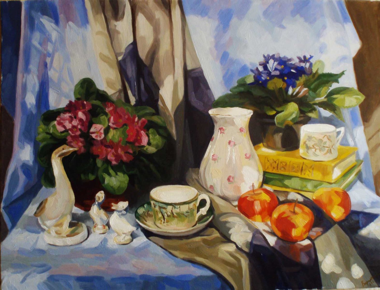 Still life with violets