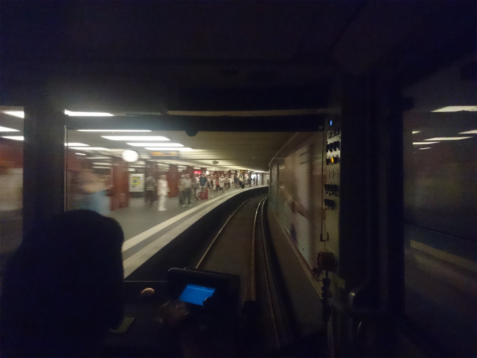 Entering Berlin Alexanderplatz metro station by underground
