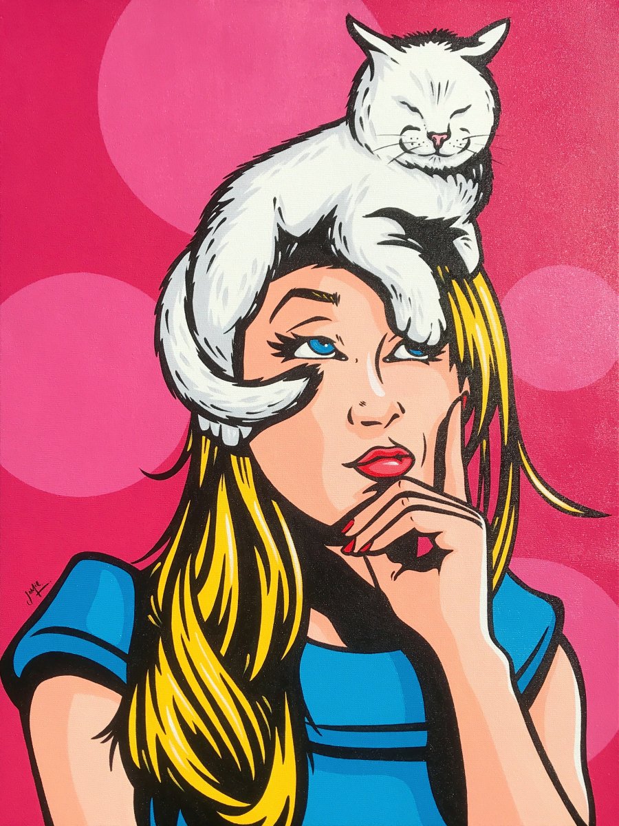 Cat On A Hot Blonde Head
