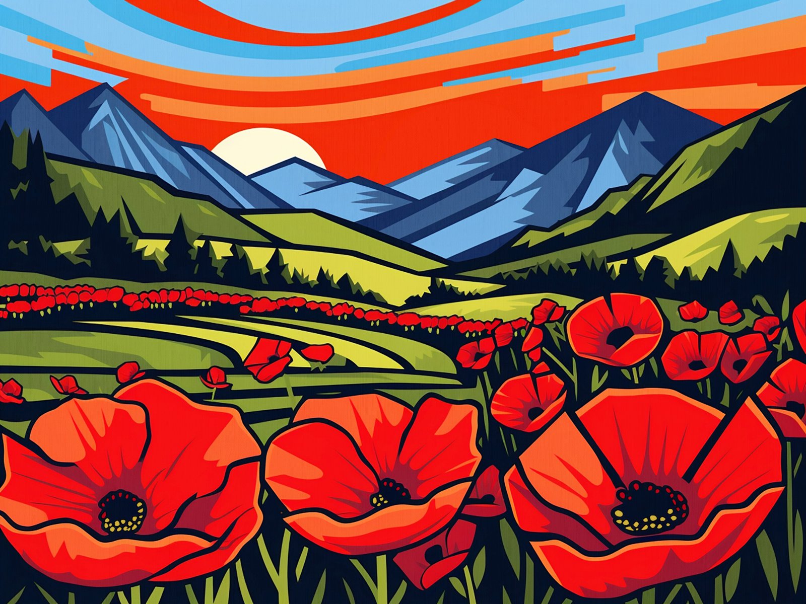 Poppies in the valley IV