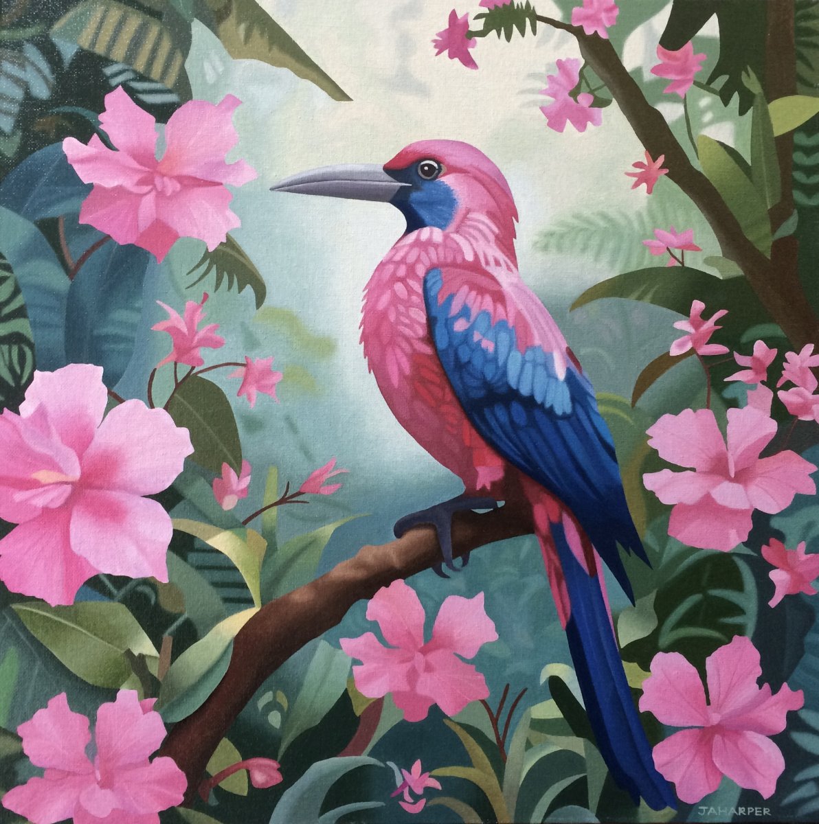 Tropical Bird With Pink