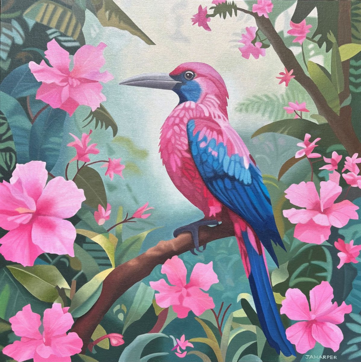 Tropical Bird With Pink