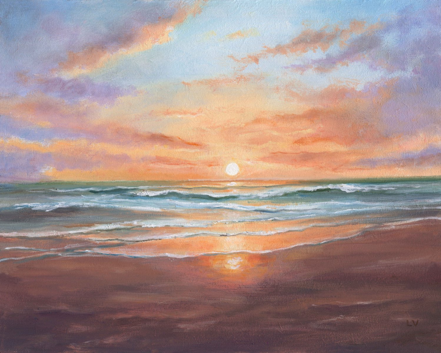 Peaceful beach at sunset