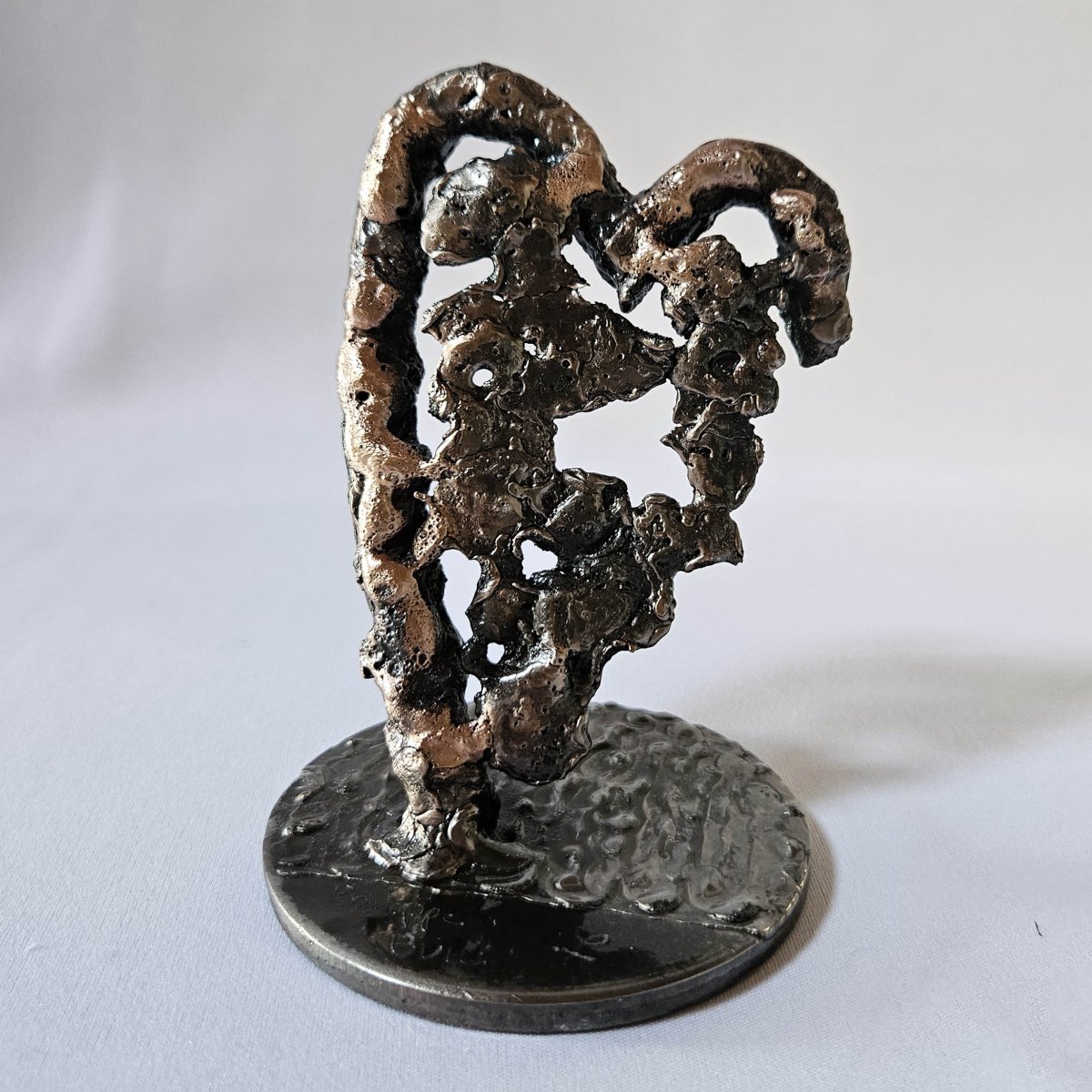 Heart 3-25 – Contemporary Steel Lace Heart Sculpture in Steel  Bronze