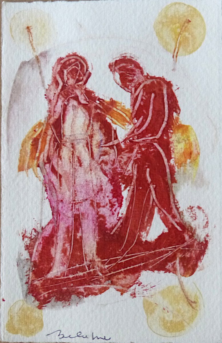 Greeting card, original miniature painting