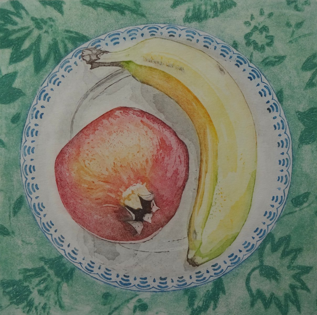 Banana and pomegranate
