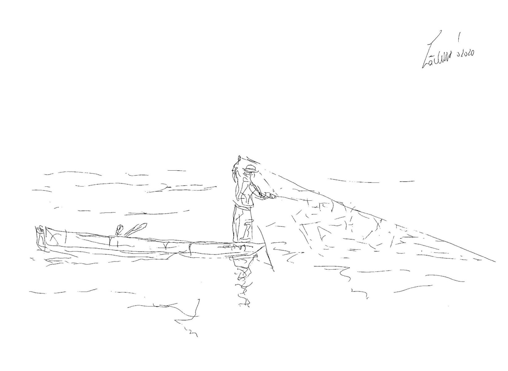 Sketch of fishing boat